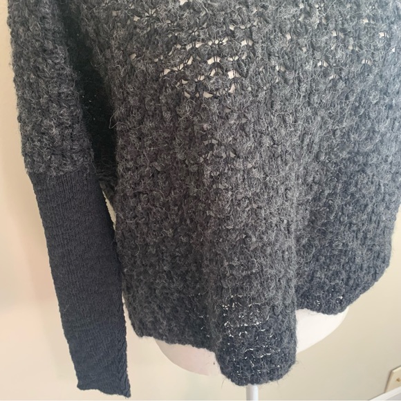 Eileen Fisher Open Knit Organic Cotton Alpaca Blend pullover Sweater - Picture 4 of 13